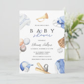 Personal Digital Boy Baseball Rookie Baby shower Kaart (Staand voorkant)