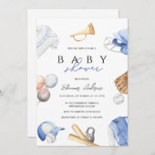 Personal Digital Boy Baseball Rookie Baby shower Kaart (Voorkant / Achterkant)