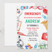 Personal Digital Doctor Kid Medical Birthday Party Kaart (Voorkant / Achterkant)