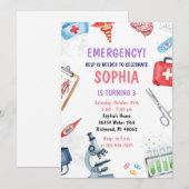 Personal Digital Kids Nurse Birthday Party Kaart (Voorkant / Achterkant)