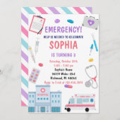 Personal Digital Kinder Verjaardagsfeestje voor Ve Kaart (Voorkant / Achterkant)