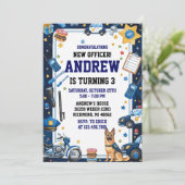 Personal Digital Police Officer Birthday Party Kaart (Staand voorkant)