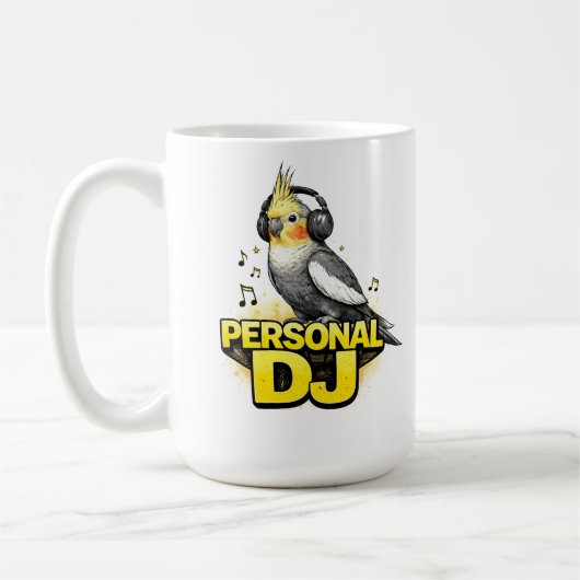 Personal DJ Cockatiel Koffiemok (Links)