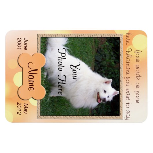 Personal Dog Memorial - Magneet (Horizontaal)