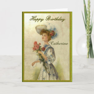 Personal Edwardian Lady Birthday-kaart Kaart