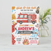 Personal Fire Engine Fire truck Birthday Kaart (Staand voorkant)