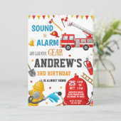Personal FireFigher truck Birthday Custom image Kaart (Staand voorkant)