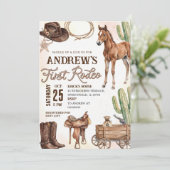 Personal First Rodeo Baby Shower Kaart (Staand voorkant)