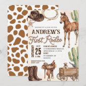 Personal First Rodeo Baby Shower Kaart (Voorkant / Achterkant)