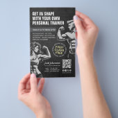 Personal Fitness Trainer Bodybuilding Gym Coach BW Flyer (Hand)