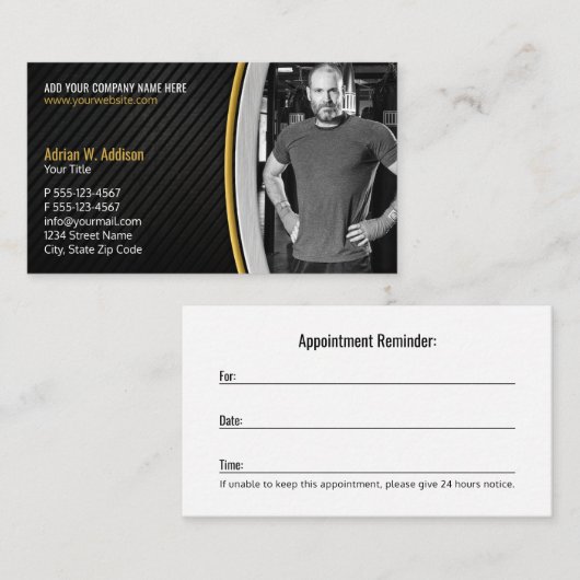 Personal Fitness Trainer Gym Boxing Instructor Afsprakenkaartje (Voorkant / Achterkant)