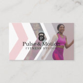 Personal Fitness Trainer Kettlebell Monogram Photo Visitekaartje (Voorkant)