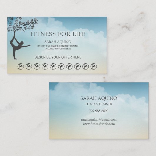 Personal Fitness Trainer Loyalty Kaart Visitekaartje (Voorkant / Achterkant)