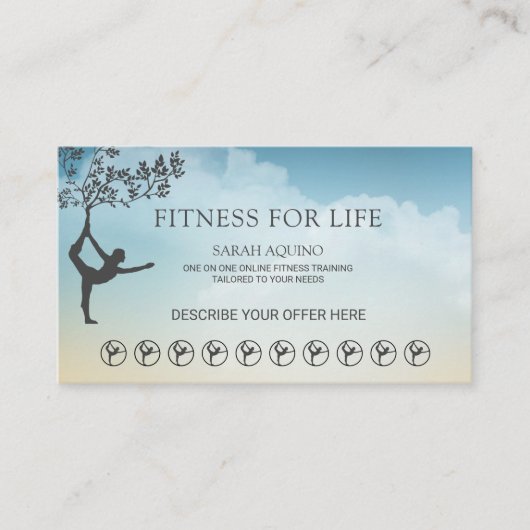 Personal Fitness Trainer Loyalty Kaart Visitekaartje (Voorkant)