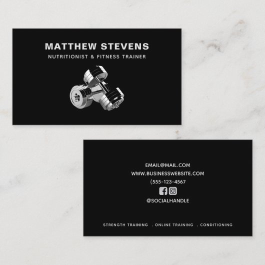Personal Fitness Weight Trainer Visitekaartje (Voorkant / Achterkant)