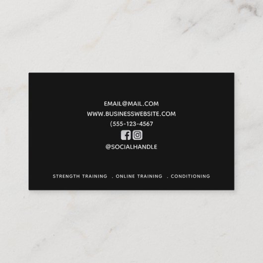 Personal Fitness Weight Trainer Visitekaartje (Achterkant)