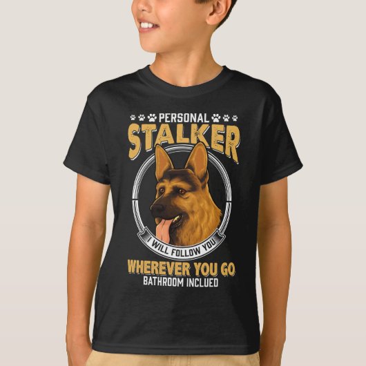 Personal German Shepherd Stalker Dog T-shirt (Voorkant)