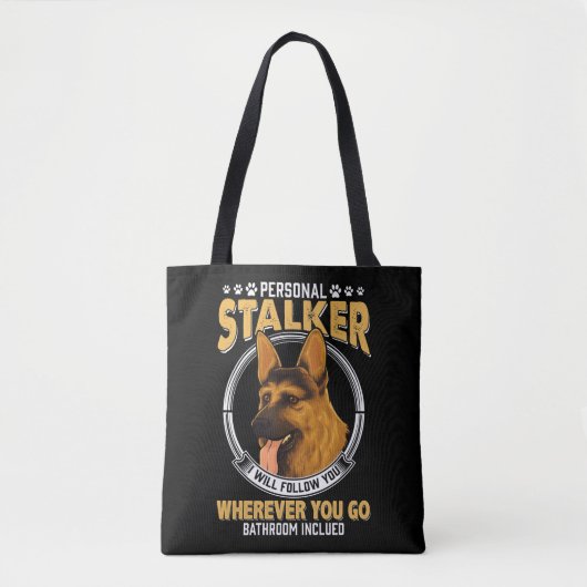Personal German Shepherd Stalker Dog Tote Bag (Voorkant)