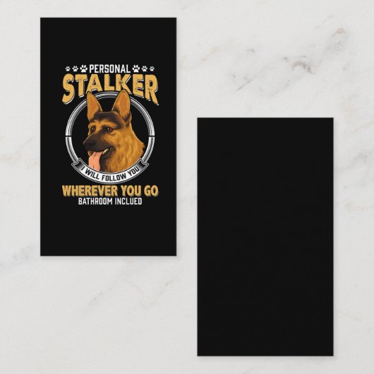 Personal German Shepherd Stalker Dog Visitekaartje (Voorkant / Achterkant)