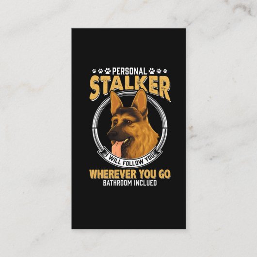 Personal German Shepherd Stalker Dog Visitekaartje (Voorkant)