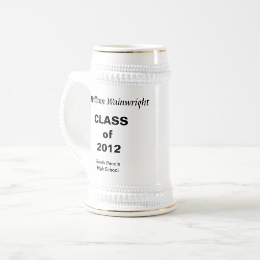 Personal Gift Afstuderen Stein Bierpul (Voorkant links)