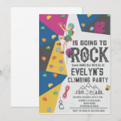 Personal Girl Rock Climbing Birthday Invitation Kaart (Voorkant / Achterkant)