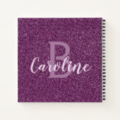 Personal Glitter Monogram Journal Notitieboek (Achterkant)