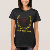 Personal Golden Laurel Wreath Black T-shirt (Voorkant)