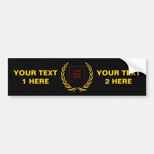 Personal Golden Laurel Wreath Bumpersticker (Voorkant)