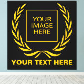 Personal Golden Laurel Wreath Canvas Afdruk (Insitu (Houten vloer))