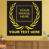 Personal Golden Laurel Wreath Canvas Afdruk (Insitu (Woonkamer))