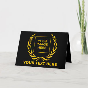 Personal Golden Laurel Wreath Feestdagen Kaart