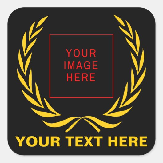 Personal Golden Laurel Wreath Vierkante Sticker (Voorkant)