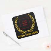 Personal Golden Laurel Wreath Vierkante Sticker (Envelop)
