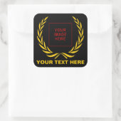 Personal Golden Laurel Wreath Vierkante Sticker (Tas)