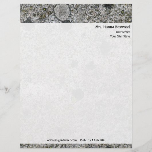 Personal Granite Rock Texture met Return Address Gepersonaliseerd Briefhoofd (Voorkant)