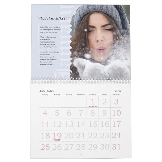 Personal growth motivational calendar kalender (Jan 2026)
