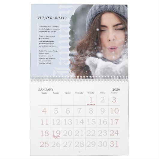 Personal growth motivational calendar kalender (Jan 2026)