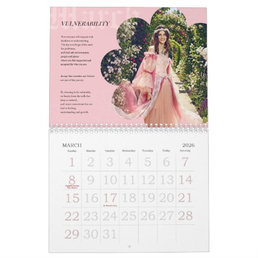 Personal growth motivational calendar kalender (Mar 2026)