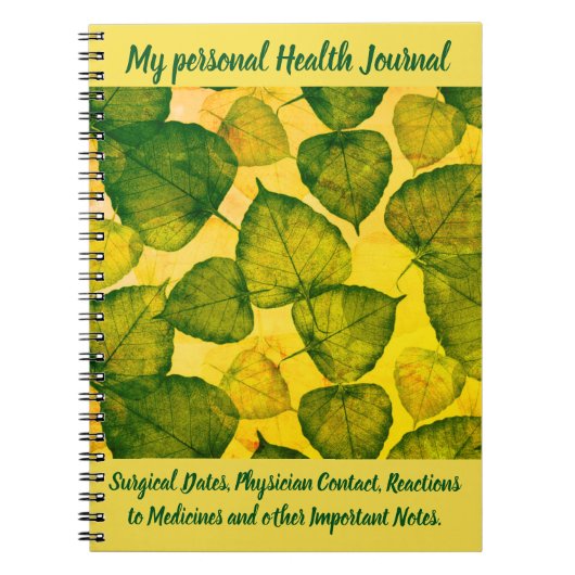 Personal Health Journal Notitieboek (Voorkant)