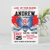 Personal Hockey Birthday Invitation Kaart (Staand voorkant)