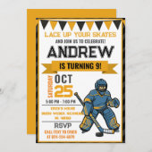 Personal Hockey Skating Birthday Invitation Kaart (Voorkant / Achterkant)