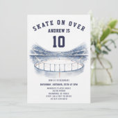 Personal Hockey Theme Birthday Party Invitation Kaart (Staand voorkant)