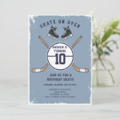 Personal Hockey Theme Birthday Party Invitation Kaart (Staand voorkant)