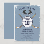 Personal Hockey Theme Birthday Party Invitation Kaart (Voorkant / Achterkant)
