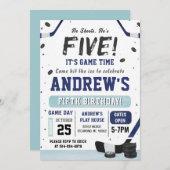 Personal Ice Hockey Birthday Invitation Kaart (Voorkant / Achterkant)