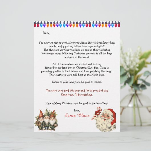 Personal Letter From Santa Claus Lights Elves (Staand voorkant)