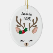 Personal Little Reindeer Keramisch Ornament (Rechts)