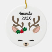 Personal Little Reindeer Keramisch Ornament (Voorkant)