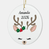 Personal Little Reindeer Keramisch Ornament (Links)